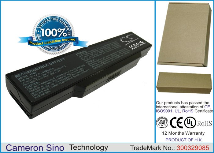 Replacement Battery for Mitac 8x66 – Notebook, Laptop – 4400mAh / 11.1V - image 1
