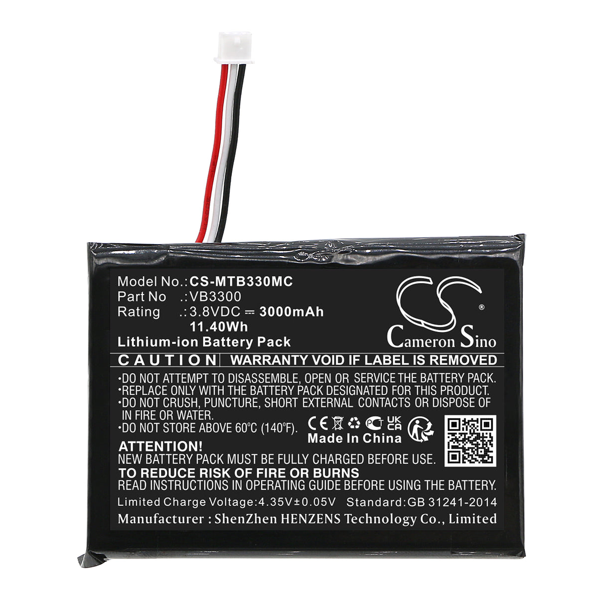 Replacement Battery for Motorola VB400 – Body Camera – 3000mAh / 3.8V