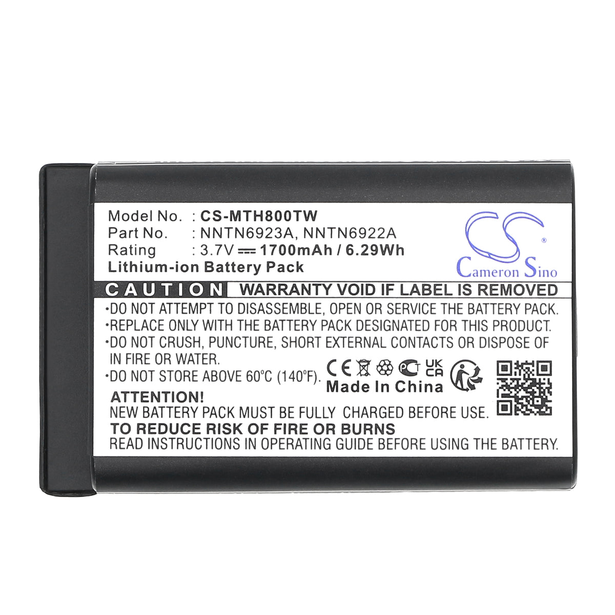 Replacement Battery for Motorola MTH800 – Two-Way Radio – 1700mAh / 3.7V