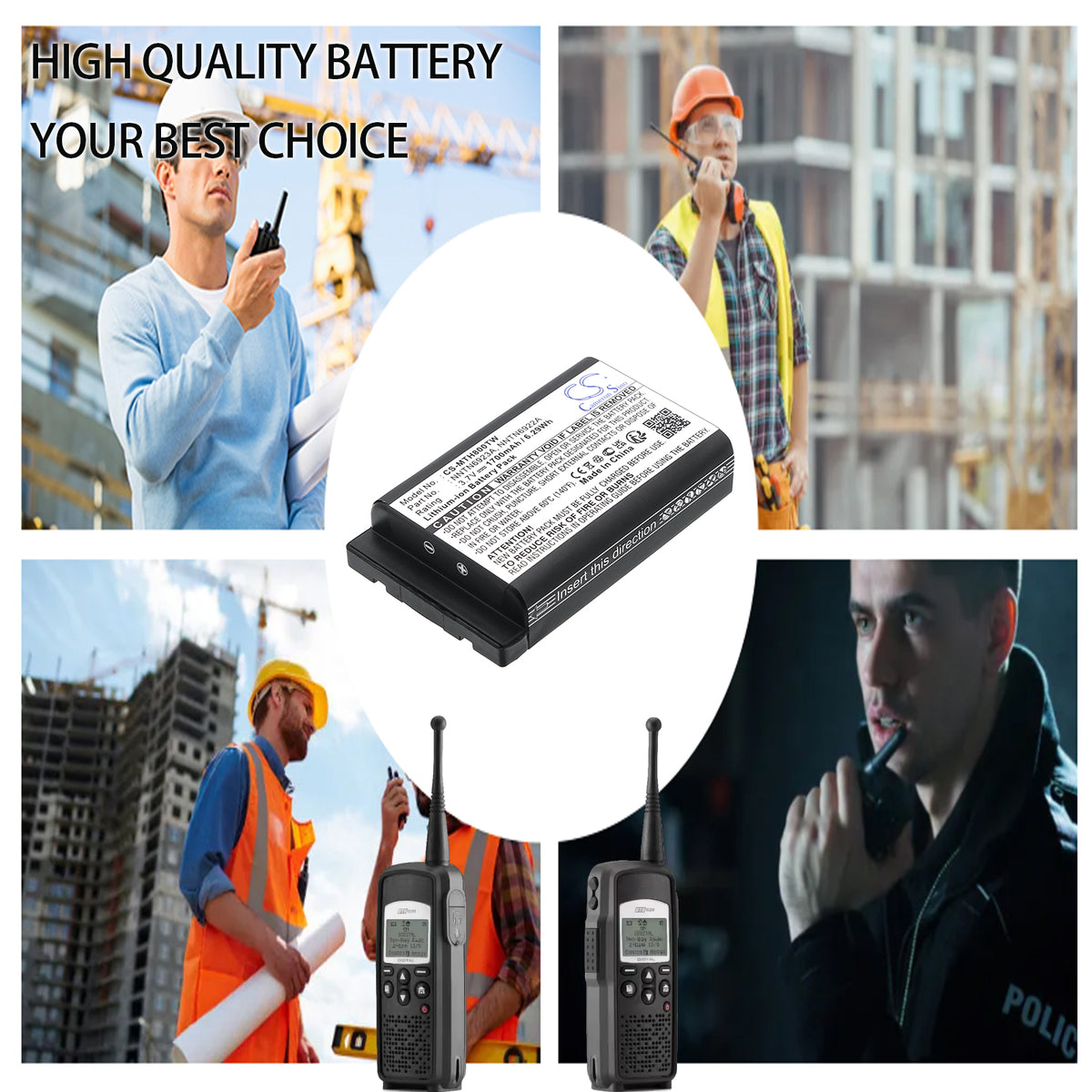 Replacement Battery for Motorola MTH800 – Two-Way Radio – 1700mAh / 3.7V