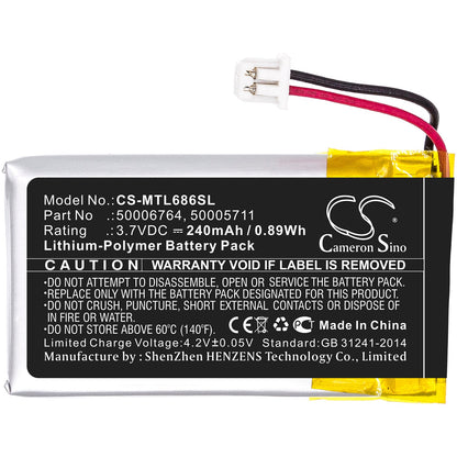Replacement Battery for Mitel  6863i – Wireless Headset – 240mAh / 0.89Wh / 3.7V