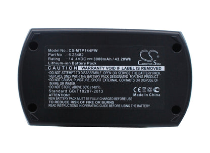 Replacement Battery for Metabo  BSZ 14.4 – Power Tools – 3000mAh / 43.20Wh / 14.4V