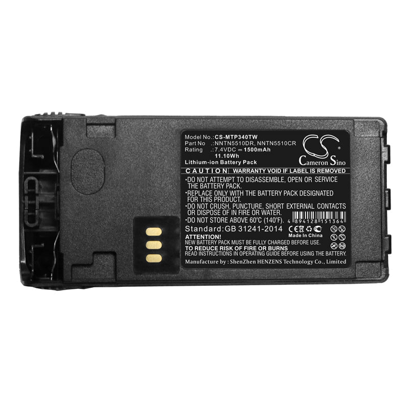 Replacement Battery for Motorola  GP329 EX – Two-Way Radio – 1500mAh / 11.10Wh / 7.4V