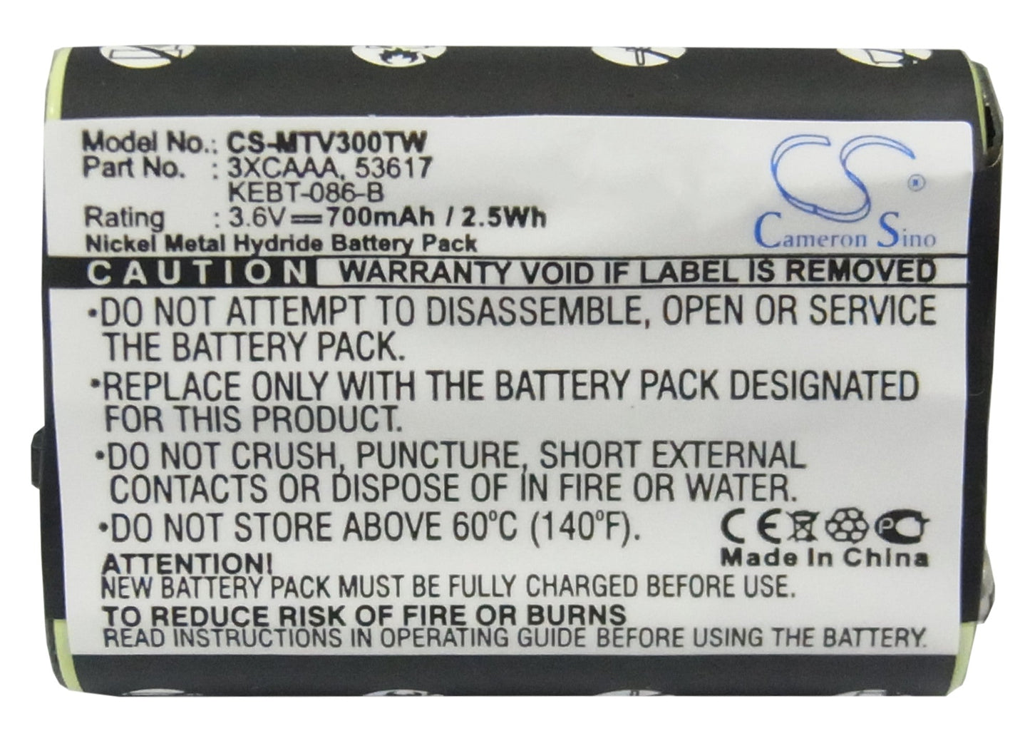 Replacement Battery for Motorola  FV300 – Two-Way Radio – 700mAh / 2.52Wh / 3.6V