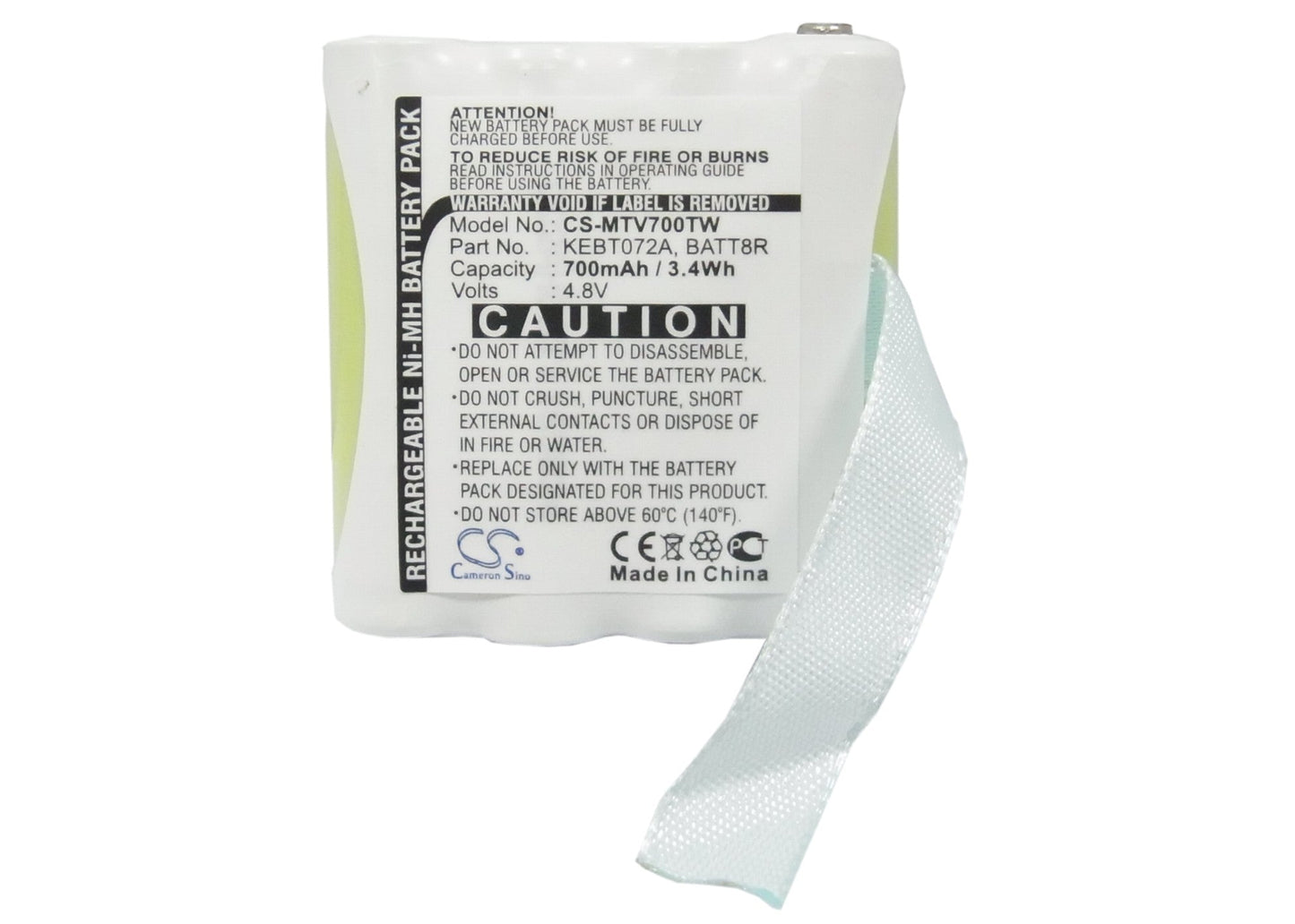 Replacement Battery for Motorola  M370H1A – Two-Way Radio – 700mAh / 4.8V