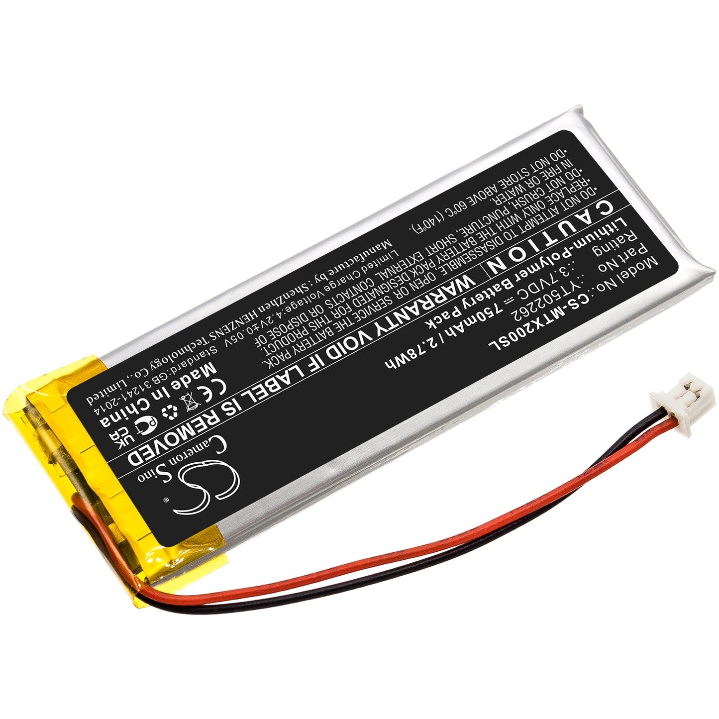 Replacement Battery for Midland  BT MESH – Wireless Headset – 750mAh / 2.78Wh / 3.7V