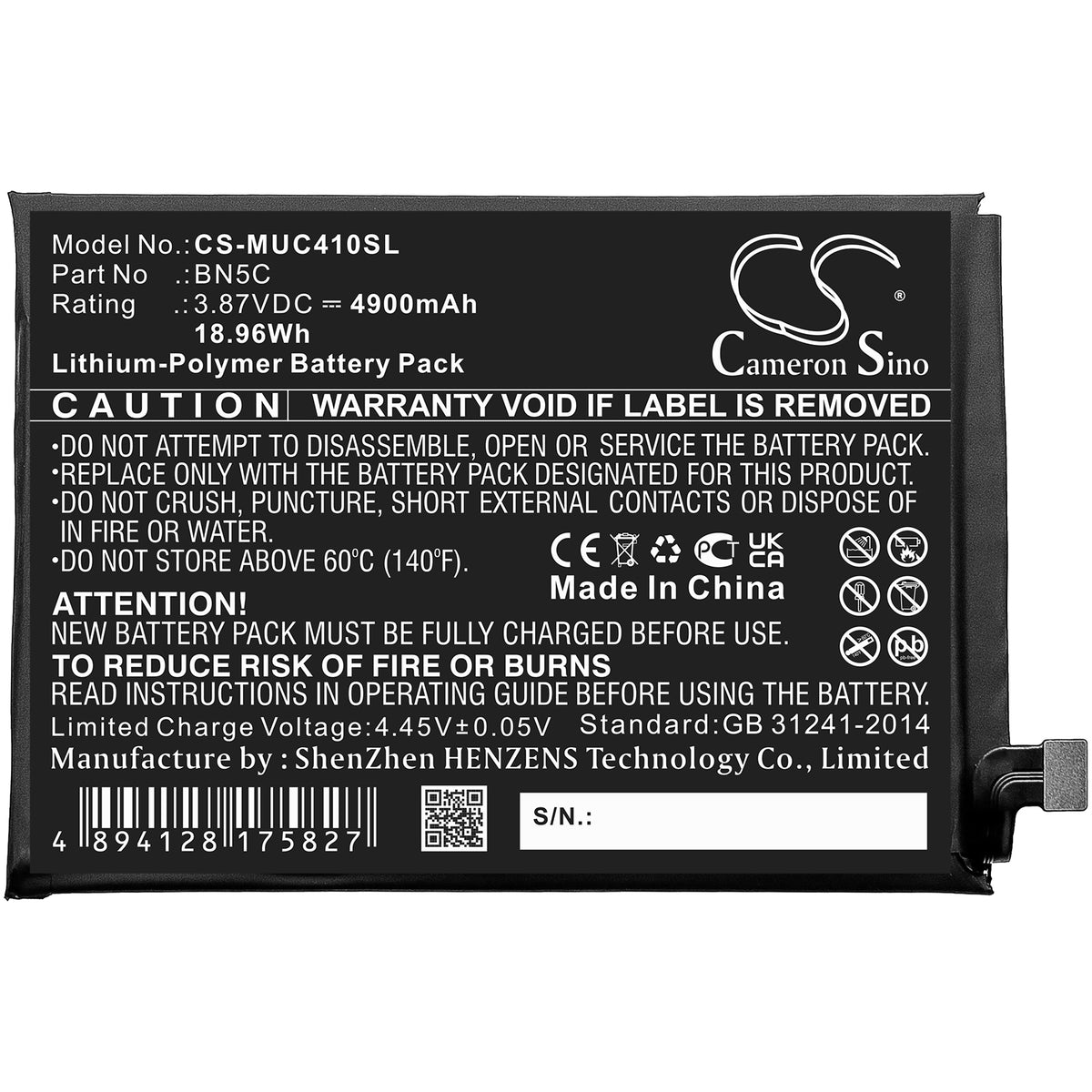 Replacement Battery for Poco | Redmi M4 Pro 5G – Mobile, SmartPhone – 4900mAh / 3.87V