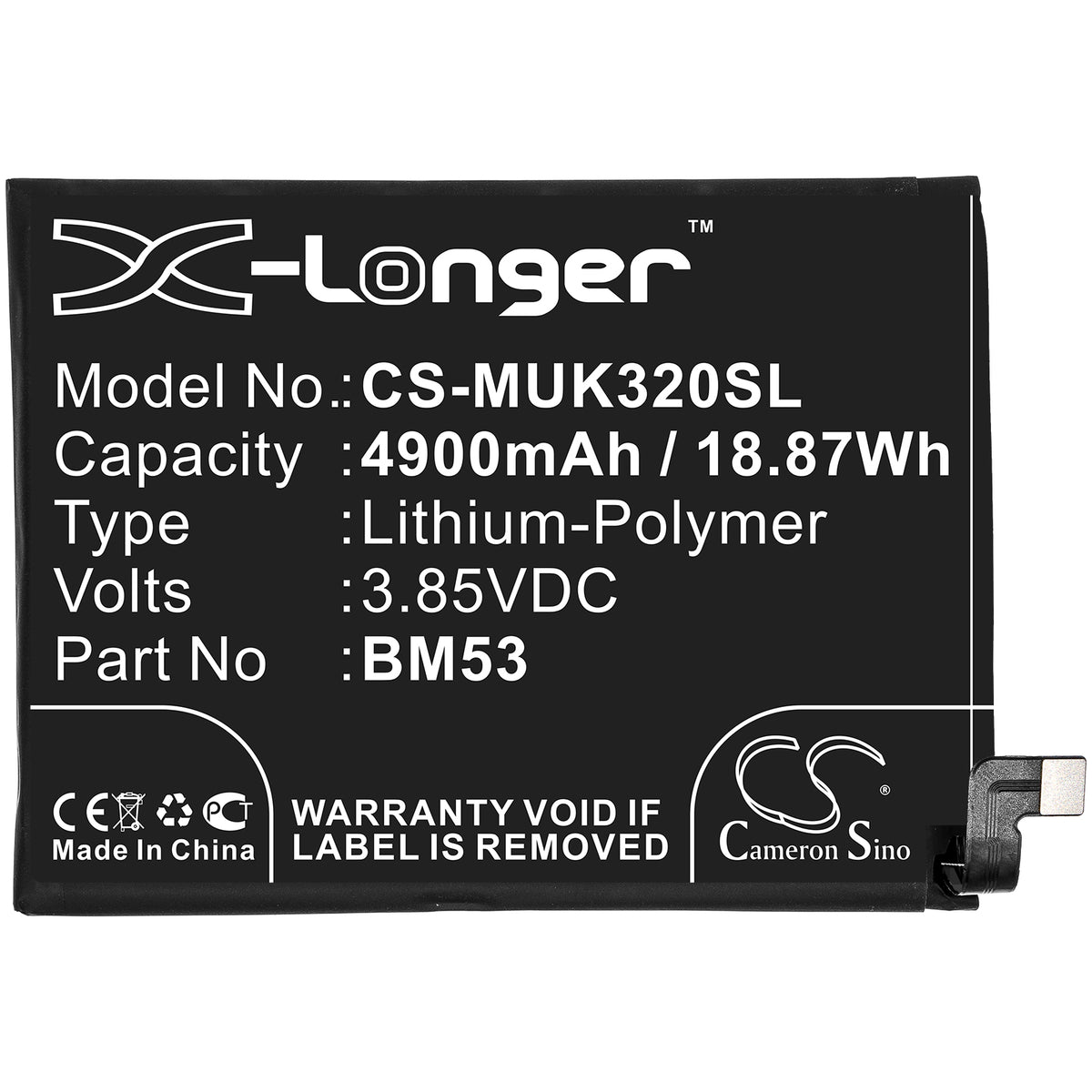 Replacement Battery for Redmi | Xiaomi K30s – Mobile, SmartPhone – 4900mAh / 3.85V