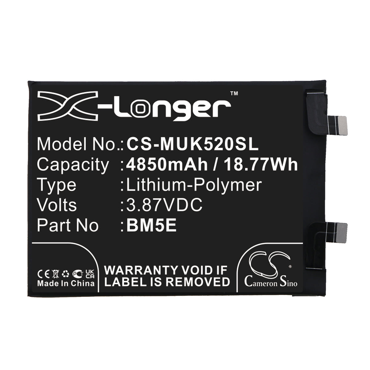 Replacement Battery for Xiaomi | Redmi Redmi K50 Pro – Mobile, SmartPhone – 4850mAh / 3.87V