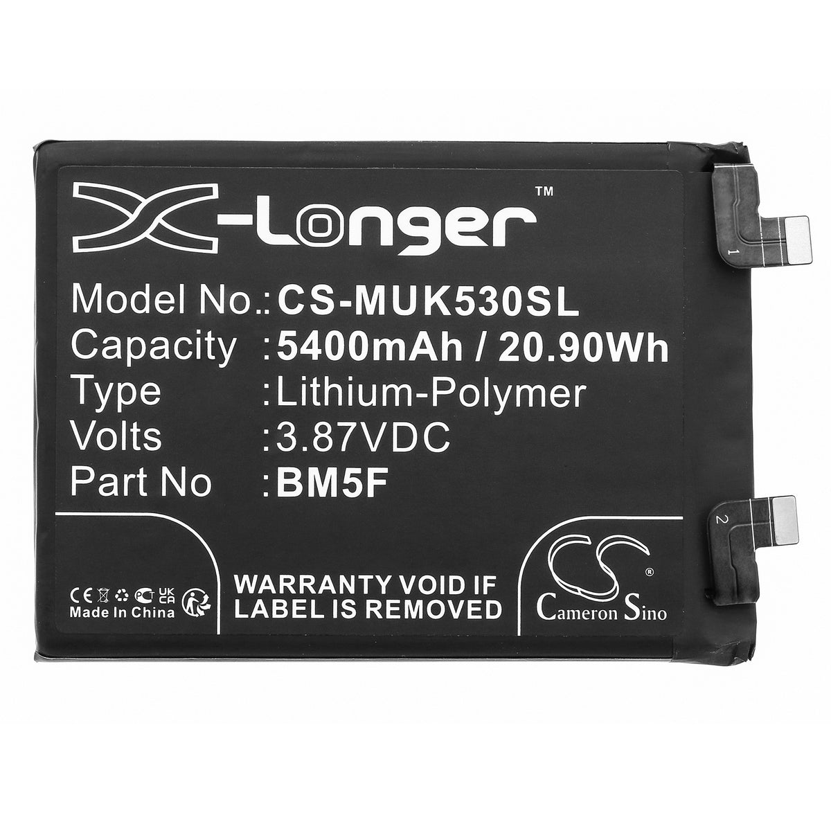 Replacement Battery for Redmi K50 – Mobile, SmartPhone – 5400mAh / 3.87V