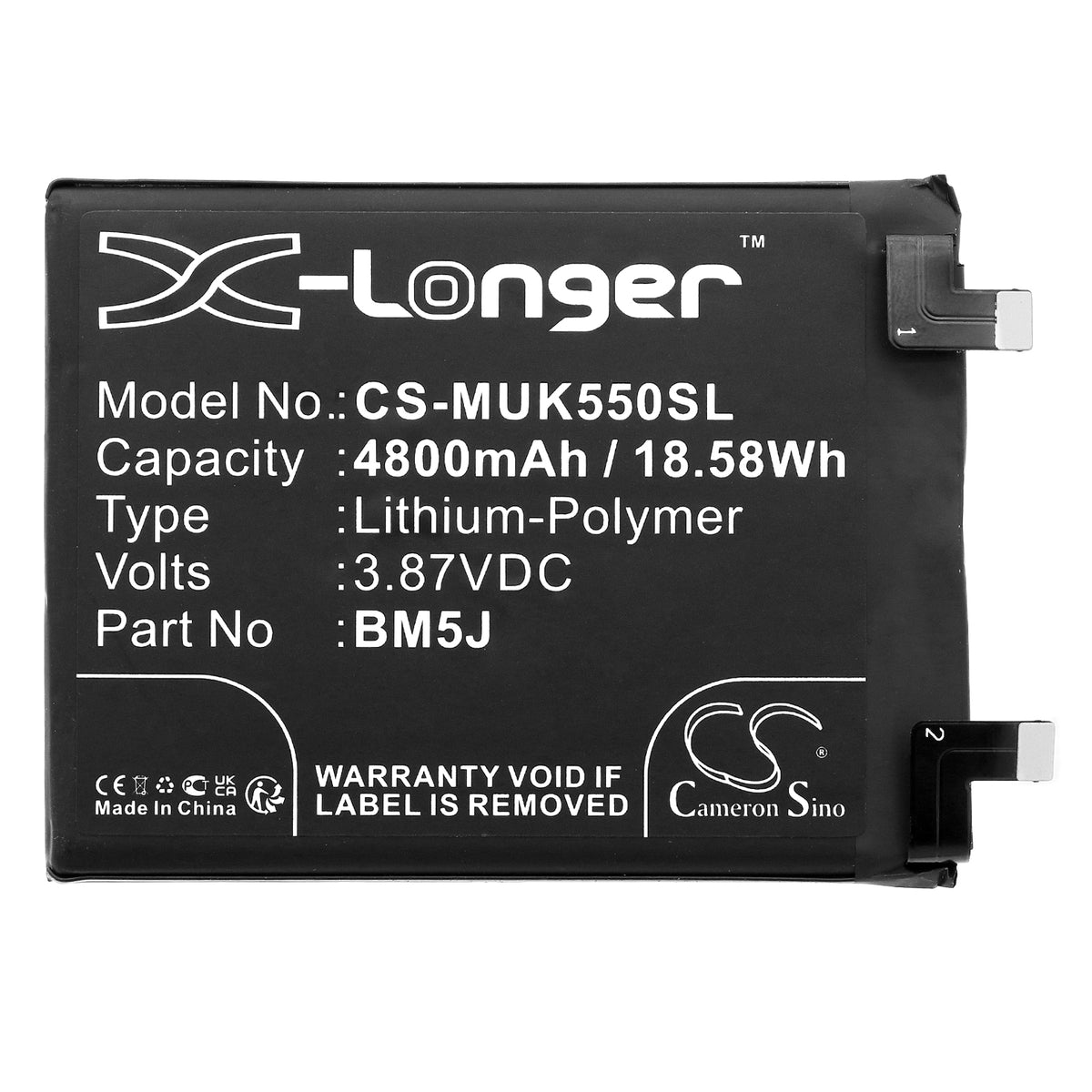 Replacement Battery for Redmi K50 Ultra – Mobile, SmartPhone – 4800mAh / 3.87V