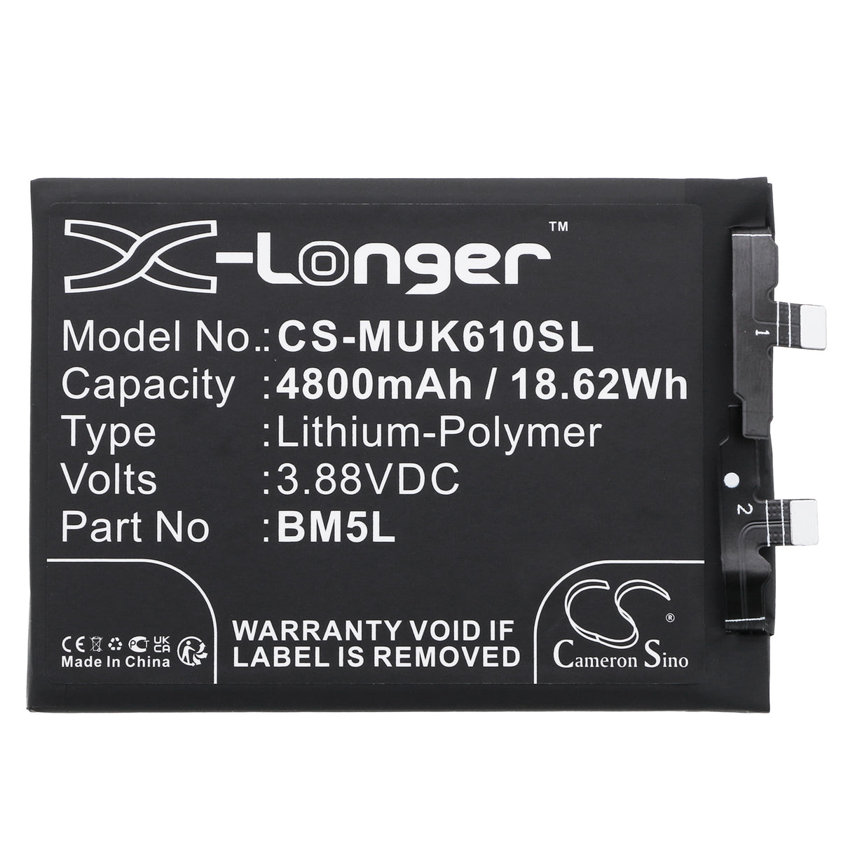 Replacement Battery for Redmi K60 Pro – Mobile, SmartPhone – 4800mAh / 3.88V