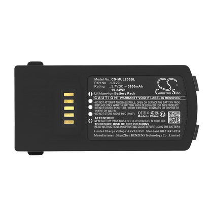 Replacement Battery for M3 Mobile  UL20 – Barcode Scanner – 5200mAh / 19.24Wh / 3.7V