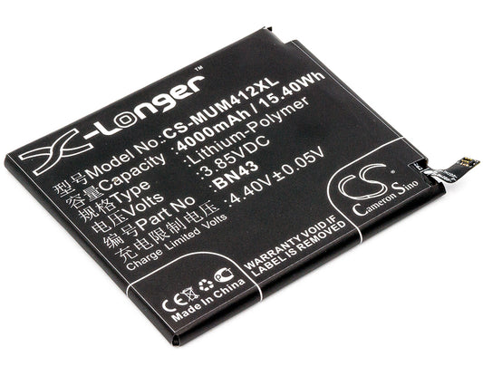 Replacement Battery for Xiaomi Note 4X ( China Version ) – Mobile, SmartPhone – 4000mAh / 3.85V