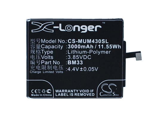 Replacement Battery for Xiaomi M4i – Mobile, SmartPhone – 3000mAh / 3.85V