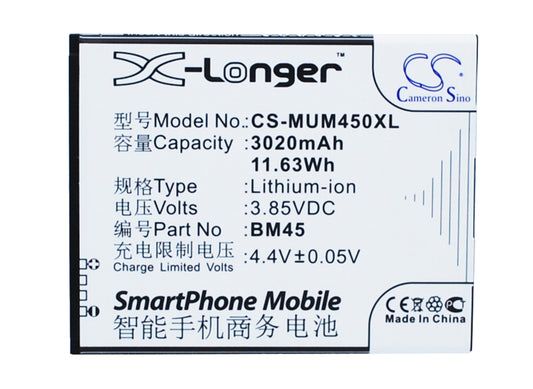 Replacement Battery for Xiaomi Note 2 Premium Edition – Mobile, SmartPhone – 3020mAh / 3.85V