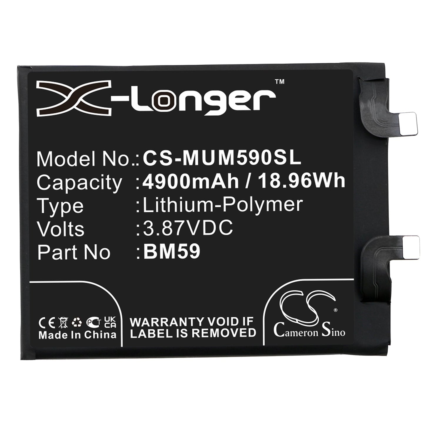 Replacement Battery for Xiaomi  11T – Mobile, SmartPhone – 4900mAh / 18.96Wh / 3.87V