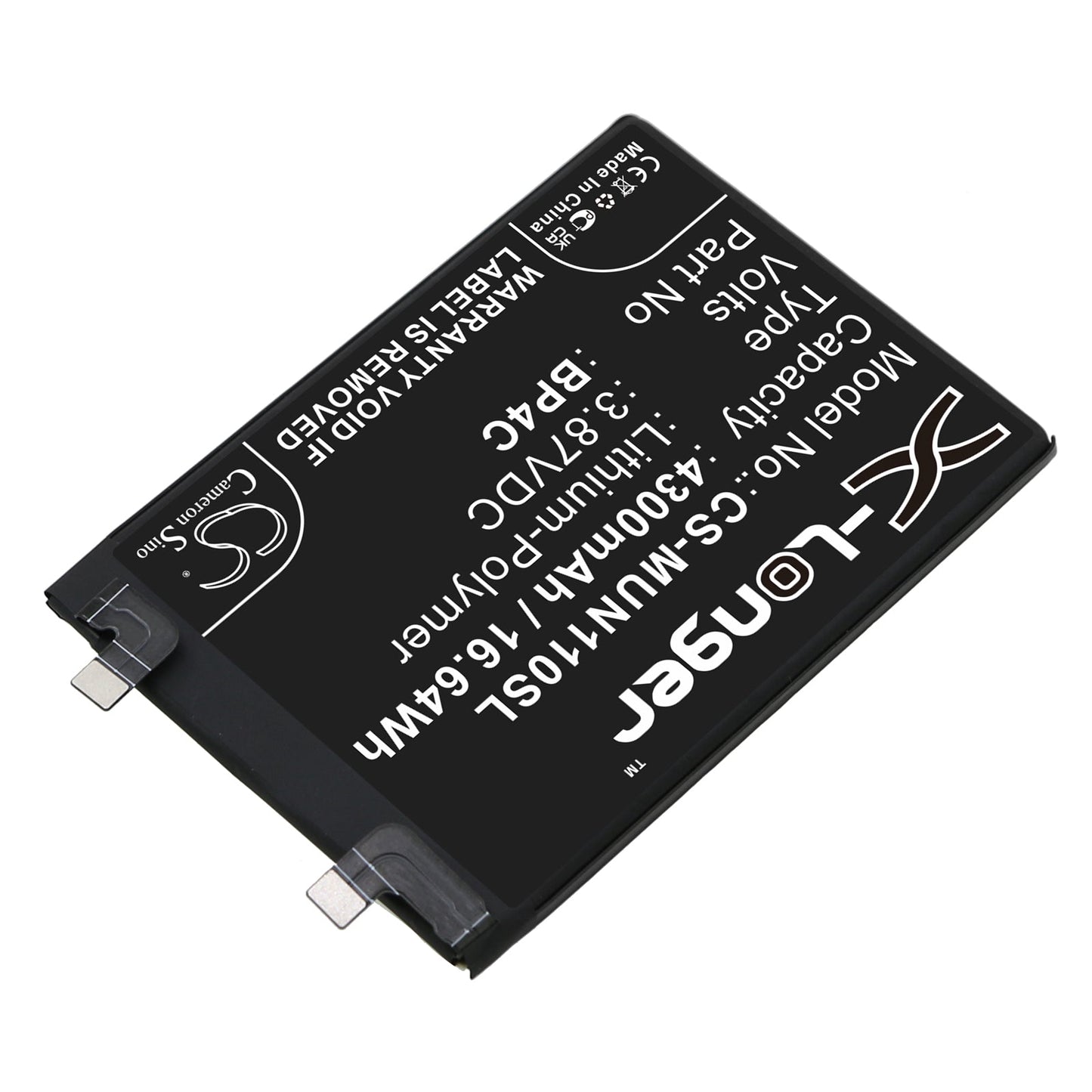 Replacement Battery for Xiaomi  Redmi Note 11T Pro+ – Mobile, SmartPhone – 4300mAh / 16.64Wh / 3.87V