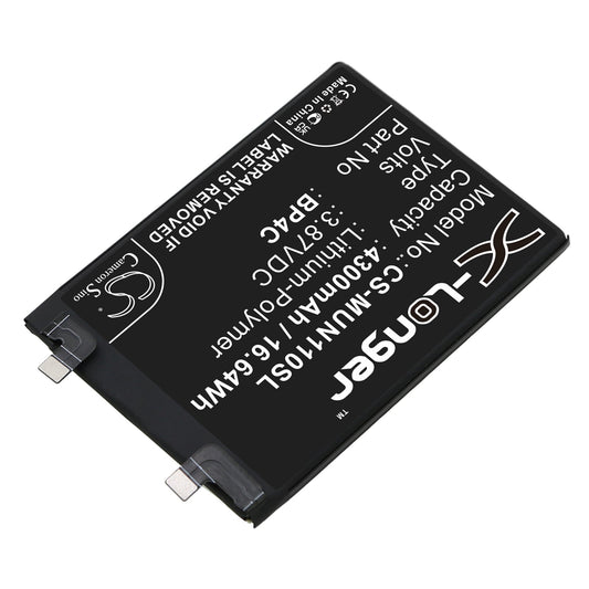 Replacement Battery for Xiaomi  Redmi Note 11T Pro+ – Mobile, SmartPhone – 4300mAh / 16.64Wh / 3.87V