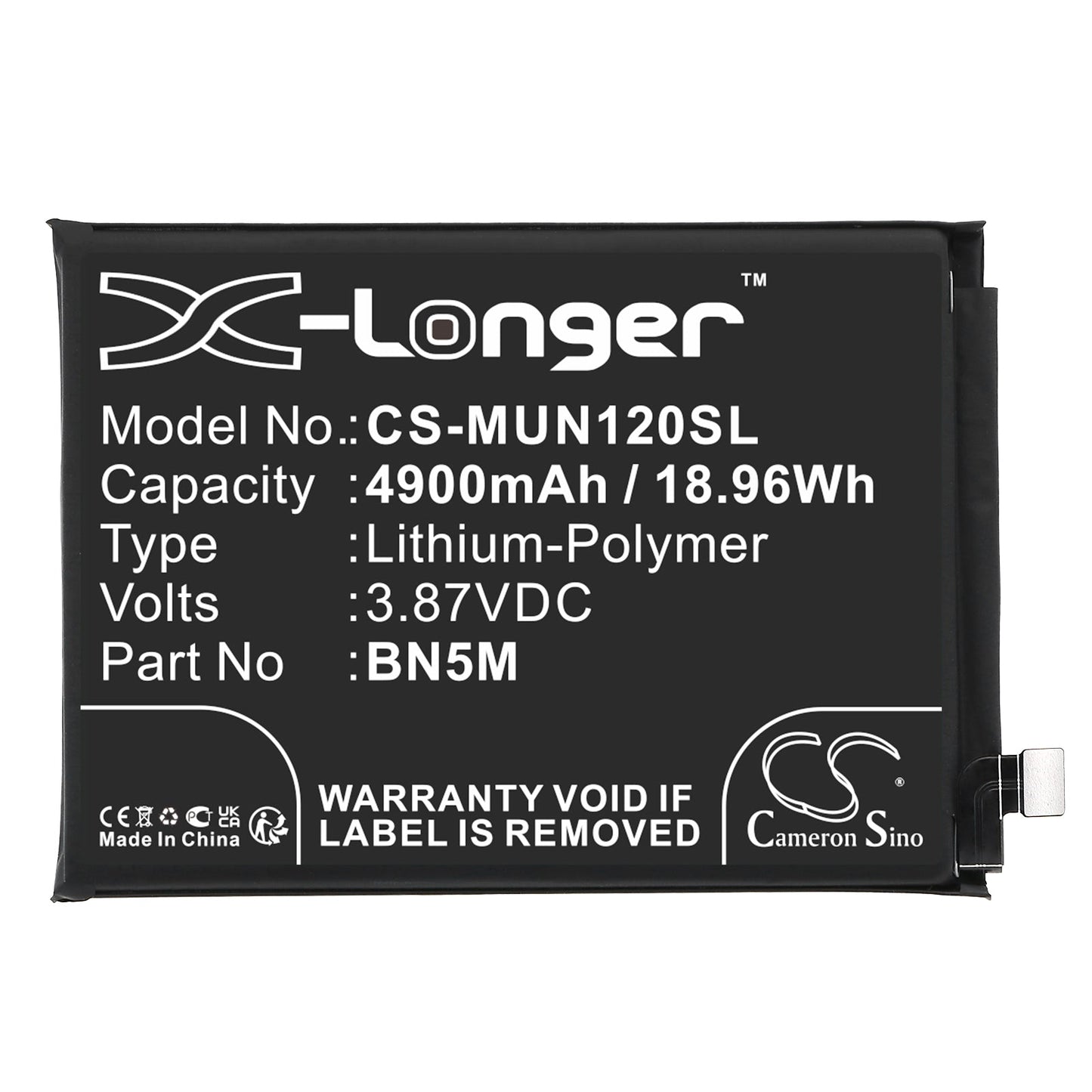 Replacement Battery for Redmi  23021RAA2G – Mobile, SmartPhone – 4900mAh / 18.96Wh / 3.87V