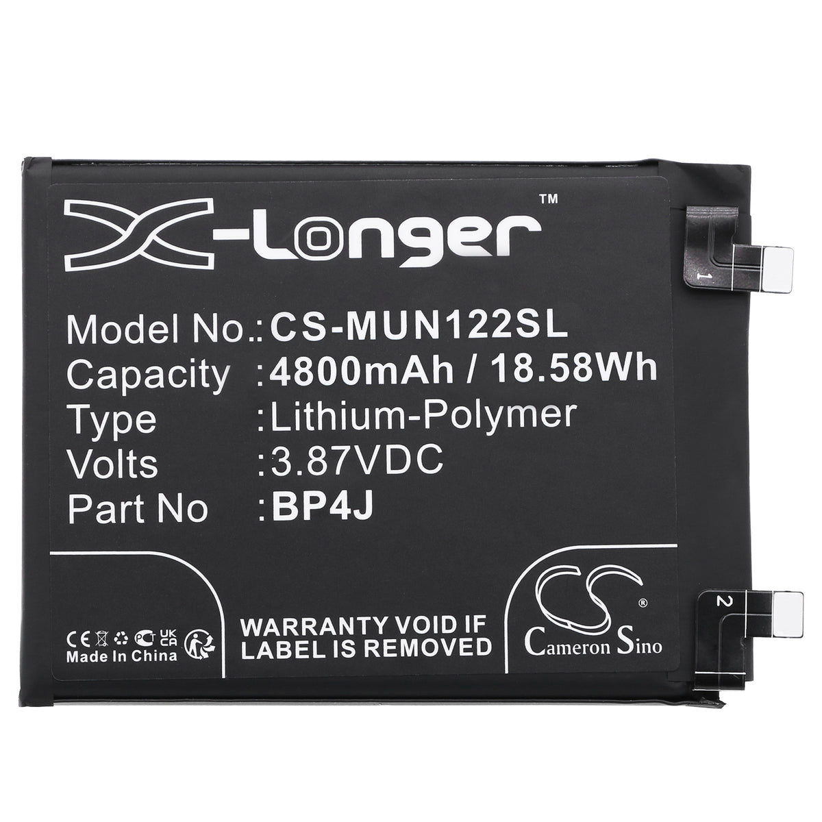 Replacement Battery for Redmi Note 12 Pro+ 5G – Mobile, SmartPhone – 4800mAh / 3.87V