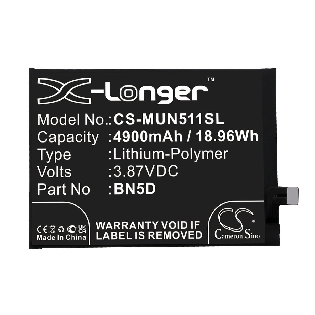 Replacement Battery for Poco | Xiaomi | Redmi M4 Pro – Mobile, SmartPhone – 4900mAh / 3.87V