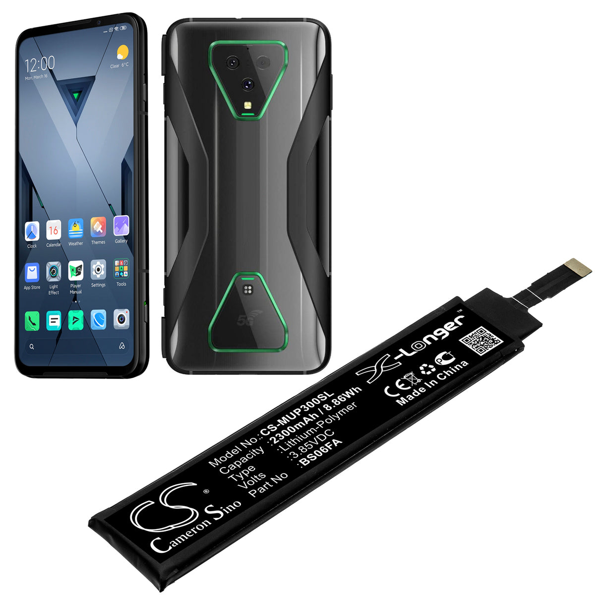 Replacement Battery for Xiaomi Black Shark 3 – Mobile, SmartPhone – 2300mAh / 3.85V