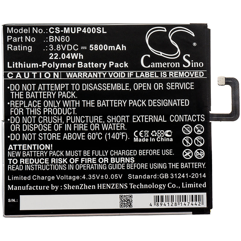 Replacement Battery for Xiaomi Mi Pad 4 – Tablet – 5800mAh / 3.8V - image 3