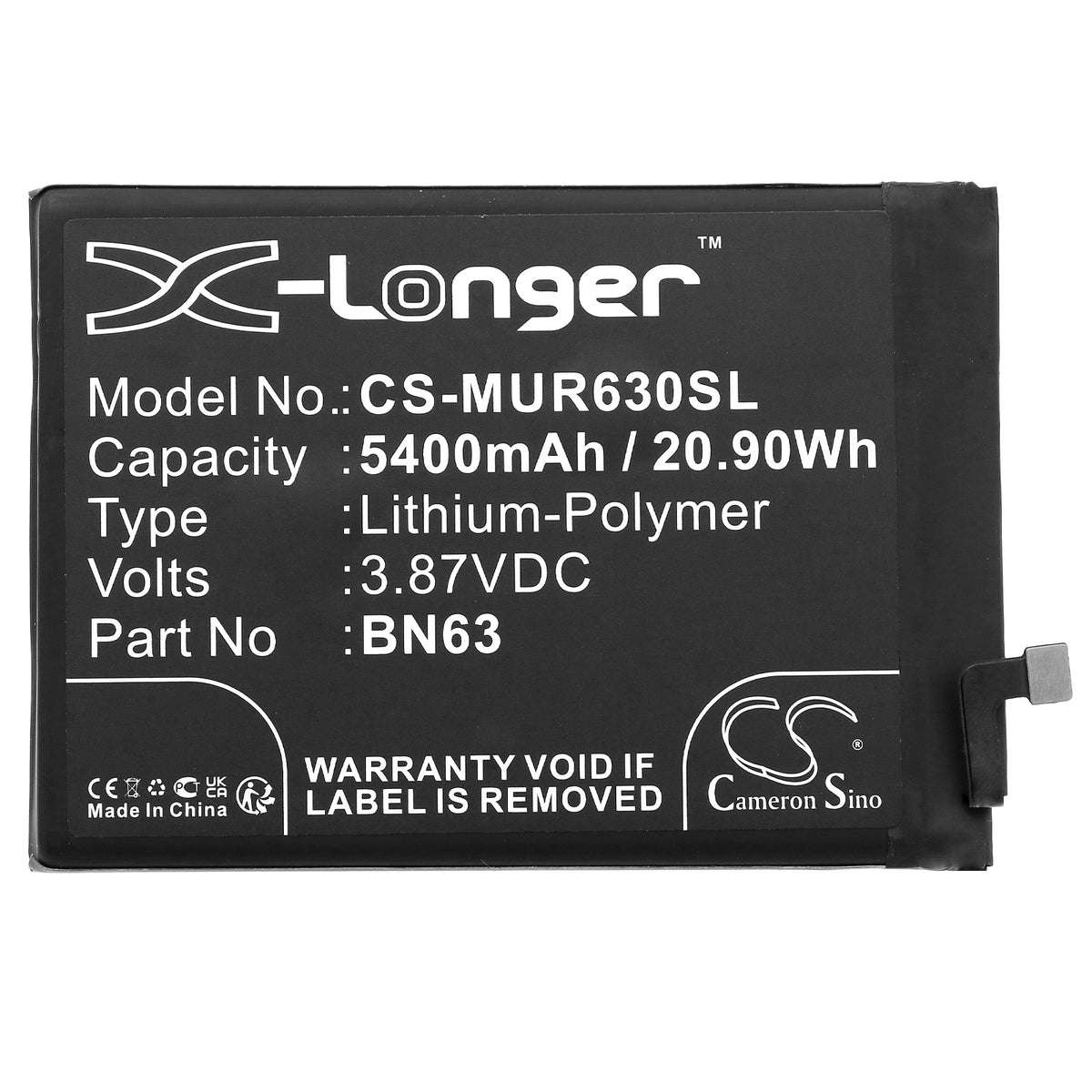 Replacement Battery for Redmi 10 Prime – Mobile, SmartPhone – 5400mAh / 3.87V
