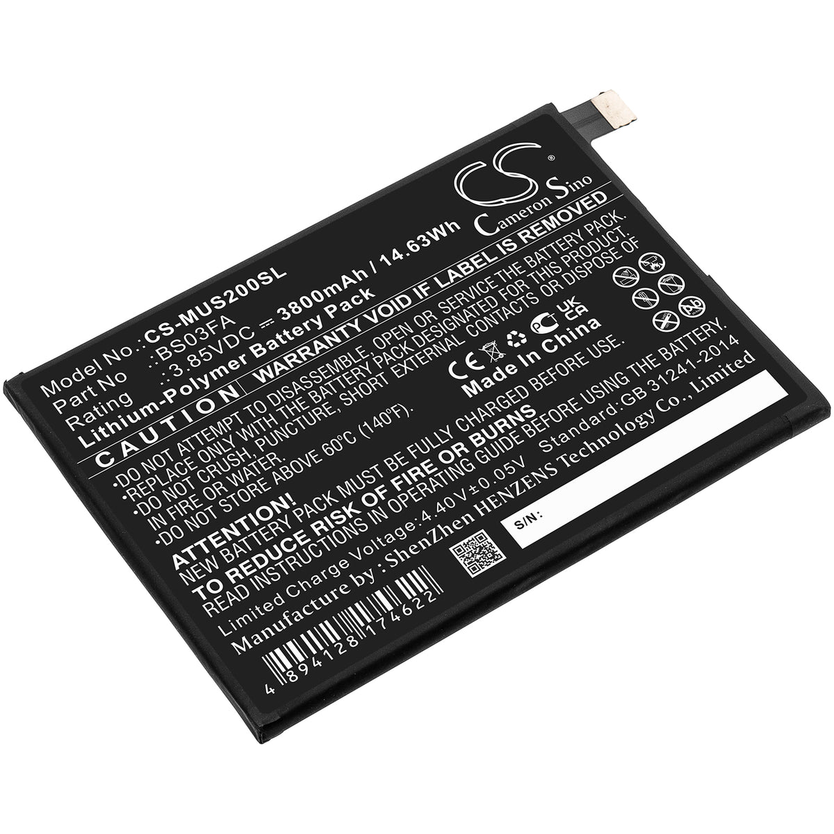 Replacement Battery for Xiaomi Black Shark 2 – Mobile, SmartPhone – 3800mAh / 3.85V