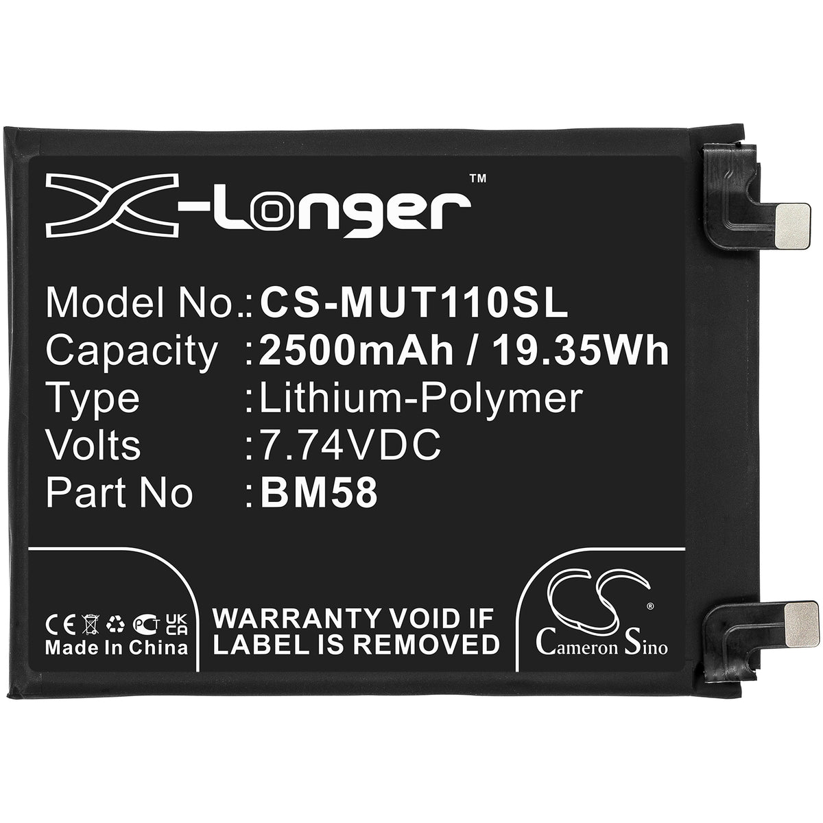 Replacement Battery for Xiaomi Mi 11T Pro 5G – Mobile, SmartPhone – 2500mAh / 7.74V