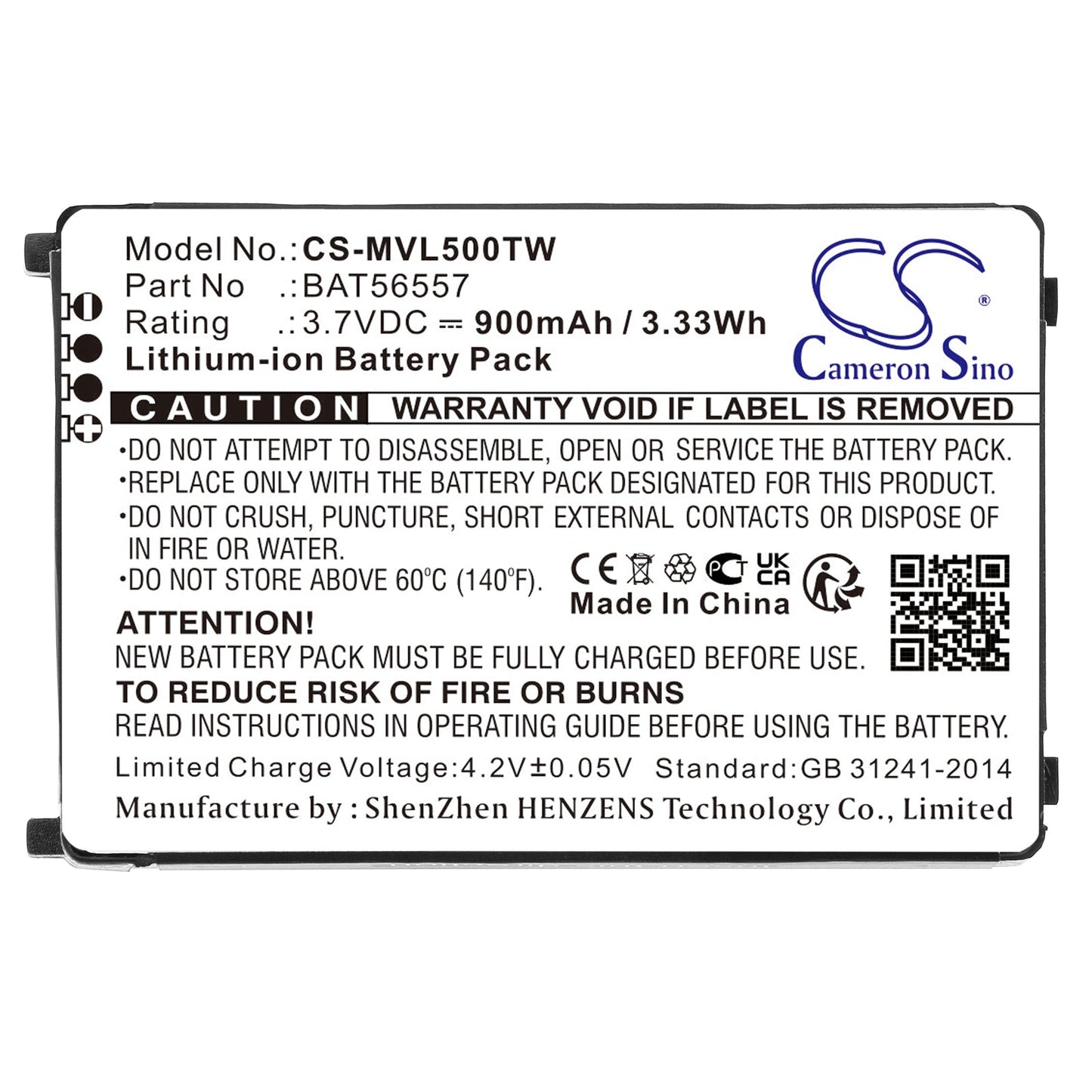 Replacement Battery for Motorola  CLS1000 – Two-Way Radio – 900mAh / 3.33Wh / 3.7V