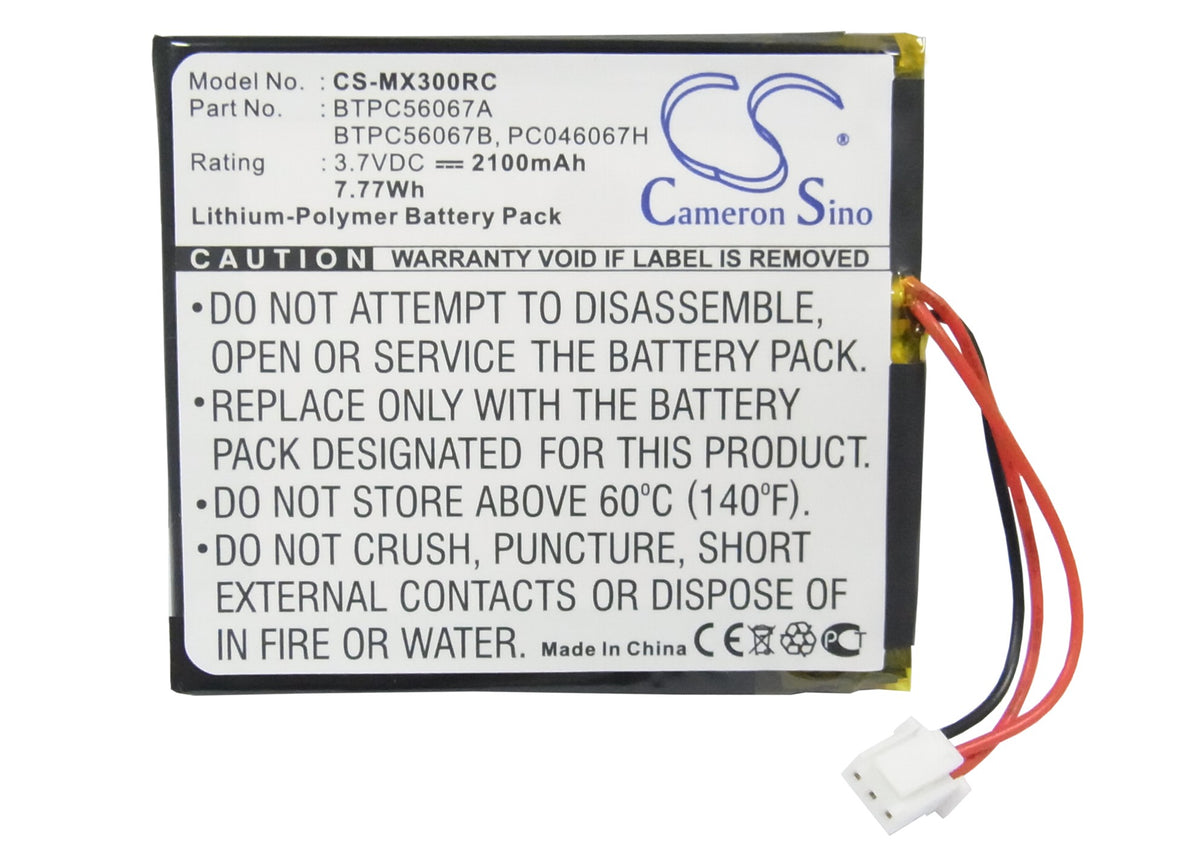 Replacement Battery for Crestron | URC MT-1000C MiniTouch Wireless Handheld Touchpanel – Remote Control – 2100mAh / 3.7V