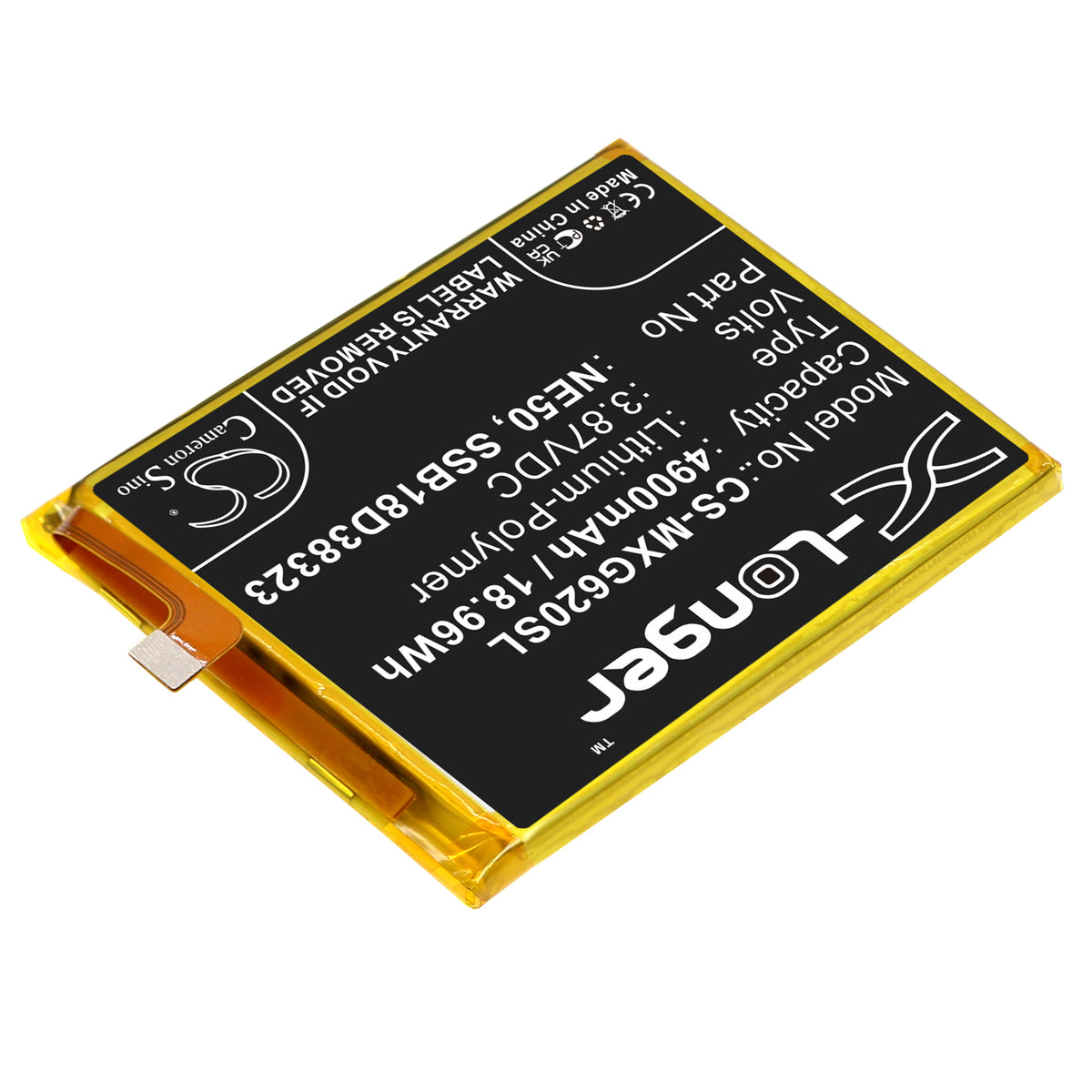 Replacement Battery for Motorola Moto G52 – Mobile, SmartPhone – 4900mAh / 3.87V