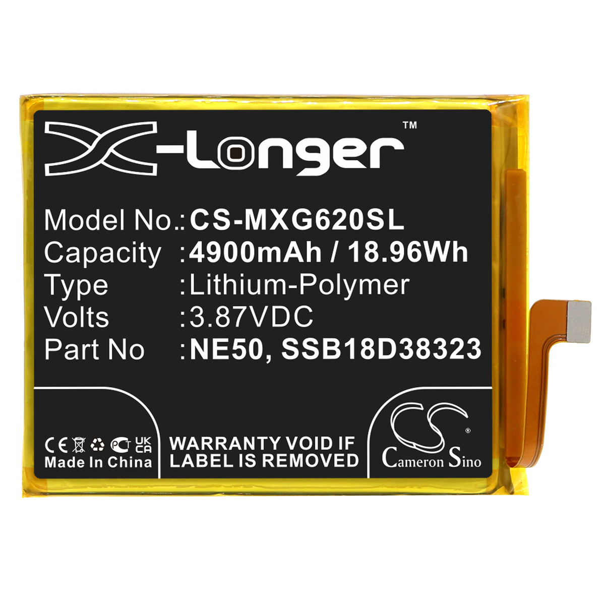Replacement Battery for Motorola Moto G52 – Mobile, SmartPhone – 4900mAh / 3.87V