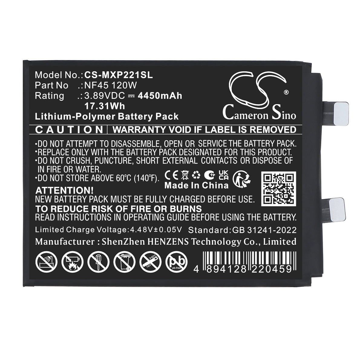 Replacement Battery for Motorola Edge 30 Ultra (120W) – Mobile, SmartPhone – 4450mAh / 3.89V