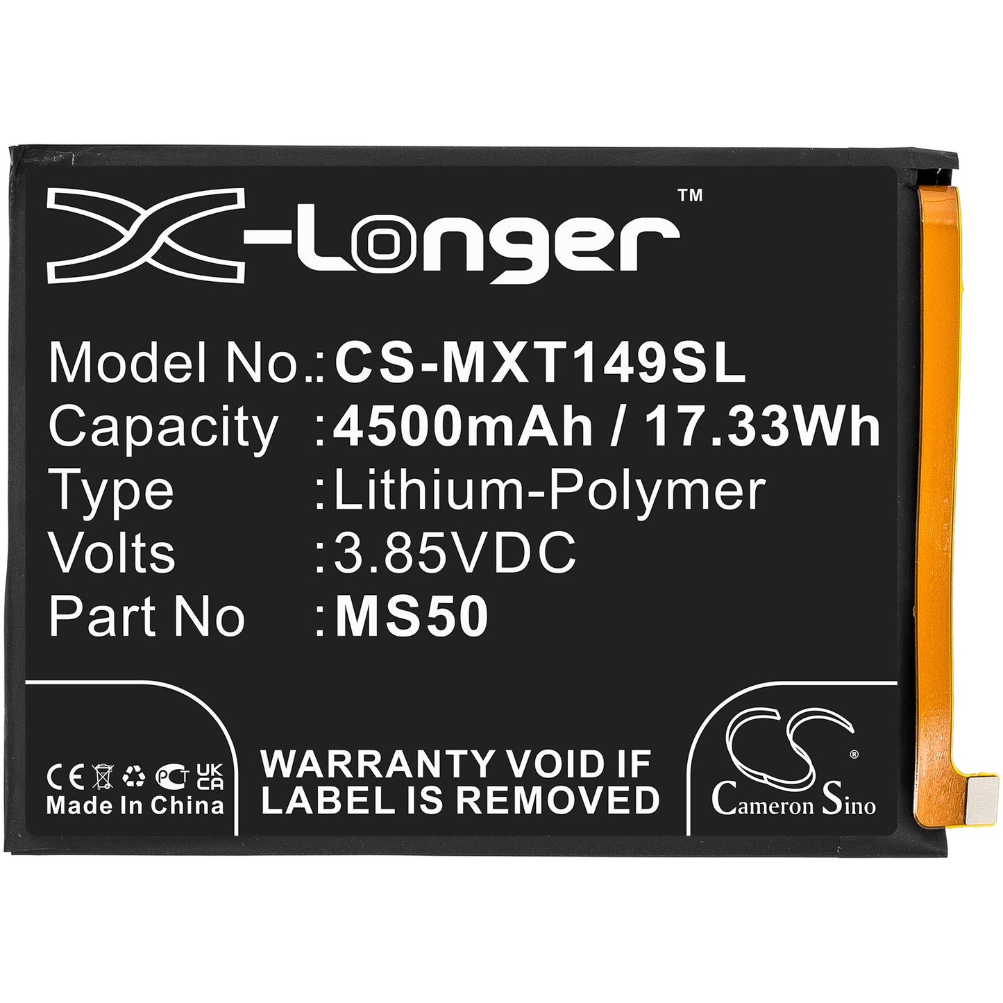 Replacement Battery for Motorola  Moto G50 5G – Mobile, SmartPhone – 4500mAh / 17.33Wh / 3.85V