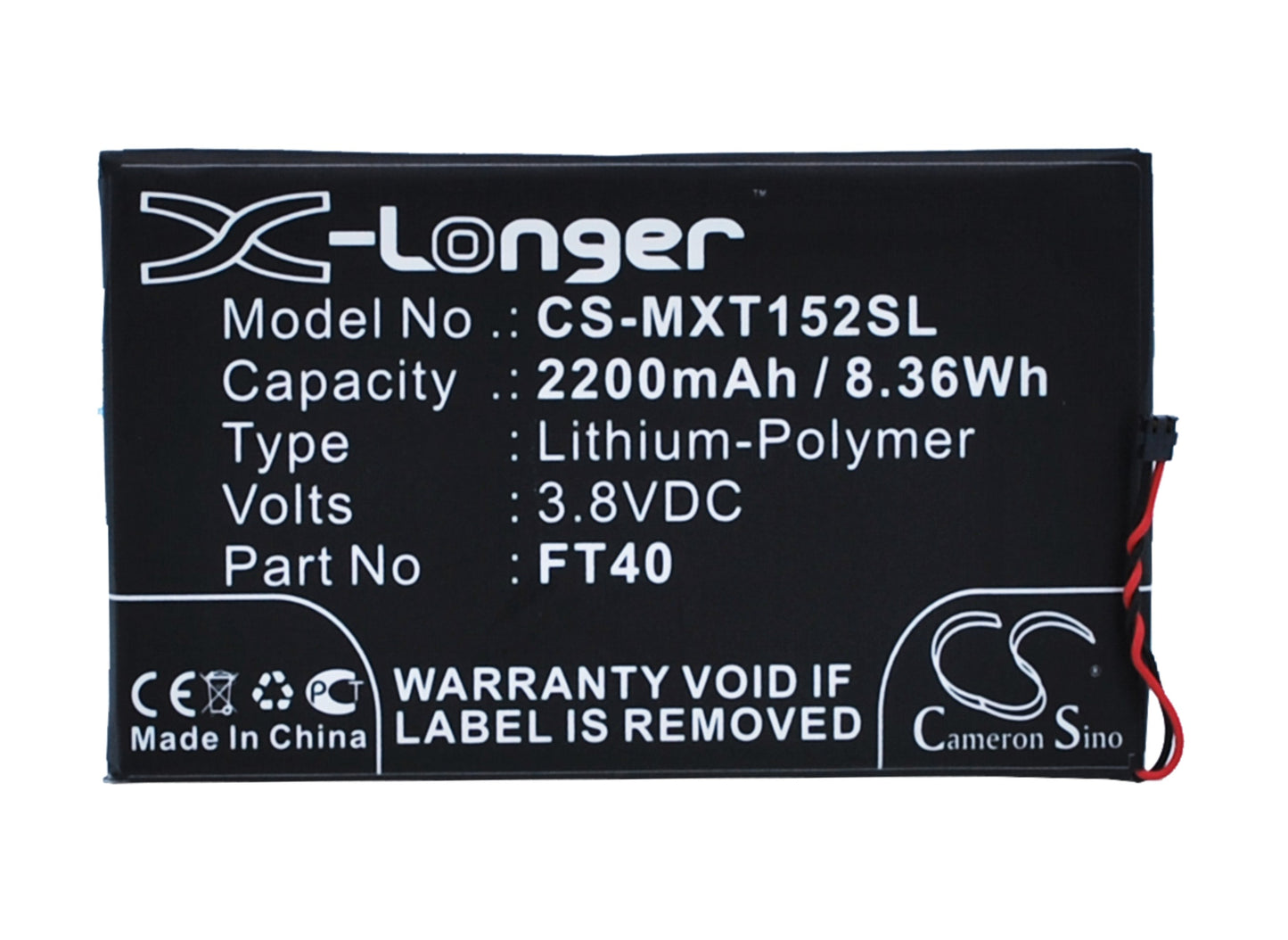 Replacement Battery for Motorola MotoE 2nd – Mobile, SmartPhone – 2200mAh / 3.8V - image 1