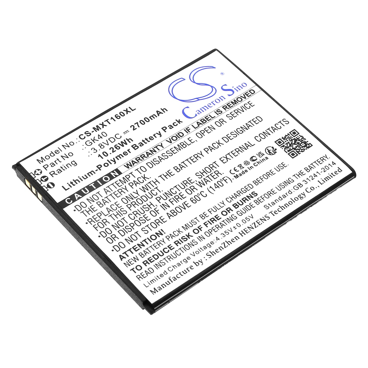 Replacement Battery for Motorola Cedric – Mobile, SmartPhone – 2700mAh / 3.8V - image 1