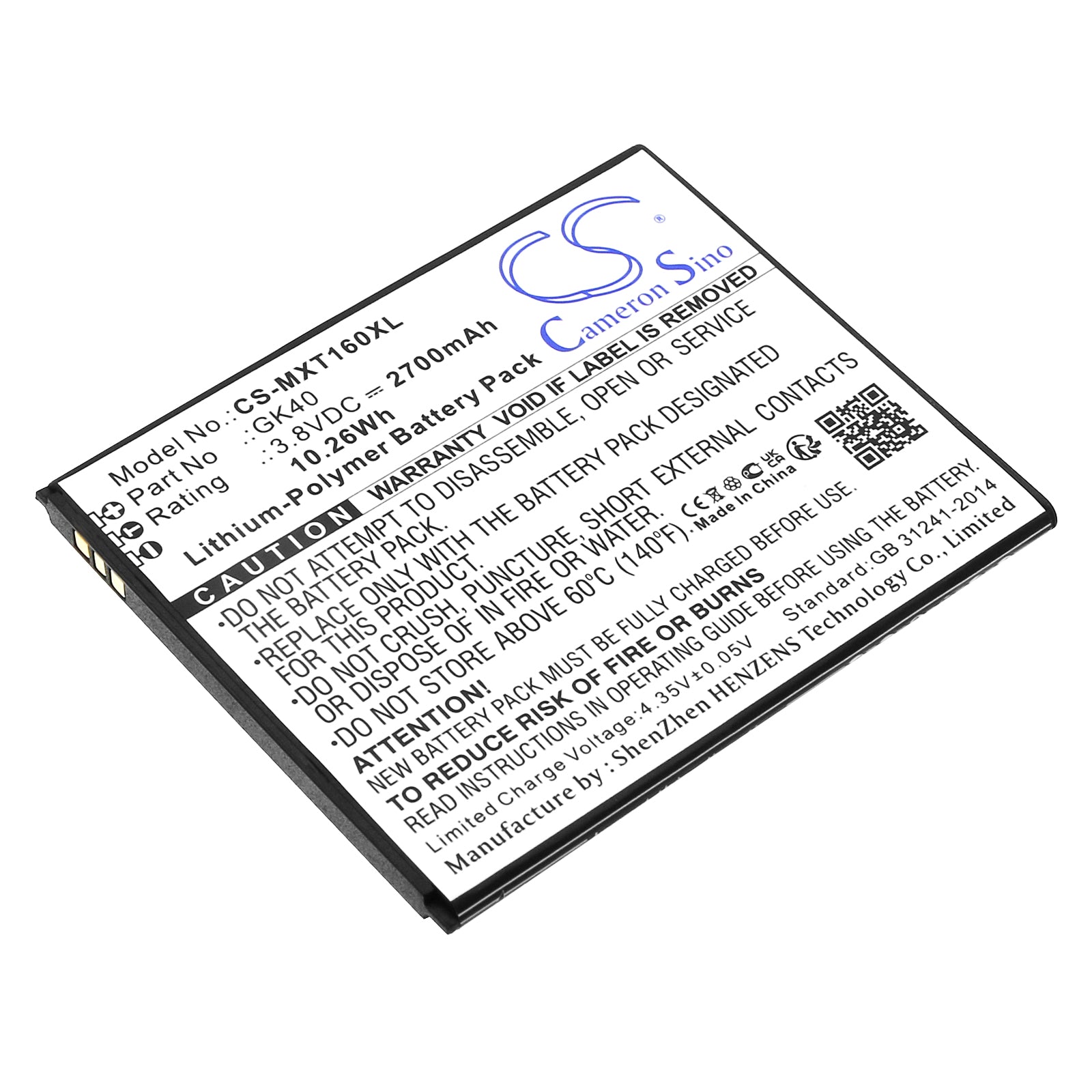Replacement Battery for Motorola Cedric – Mobile, SmartPhone – 2700mAh / 3.8V - image 1