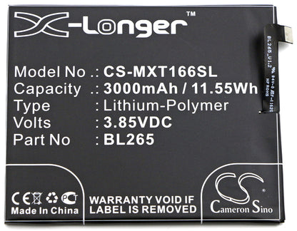 Replacement Battery for Motorola  Kung-Fu – Mobile, SmartPhone – 3000mAh / 11.55Wh / 3.85V