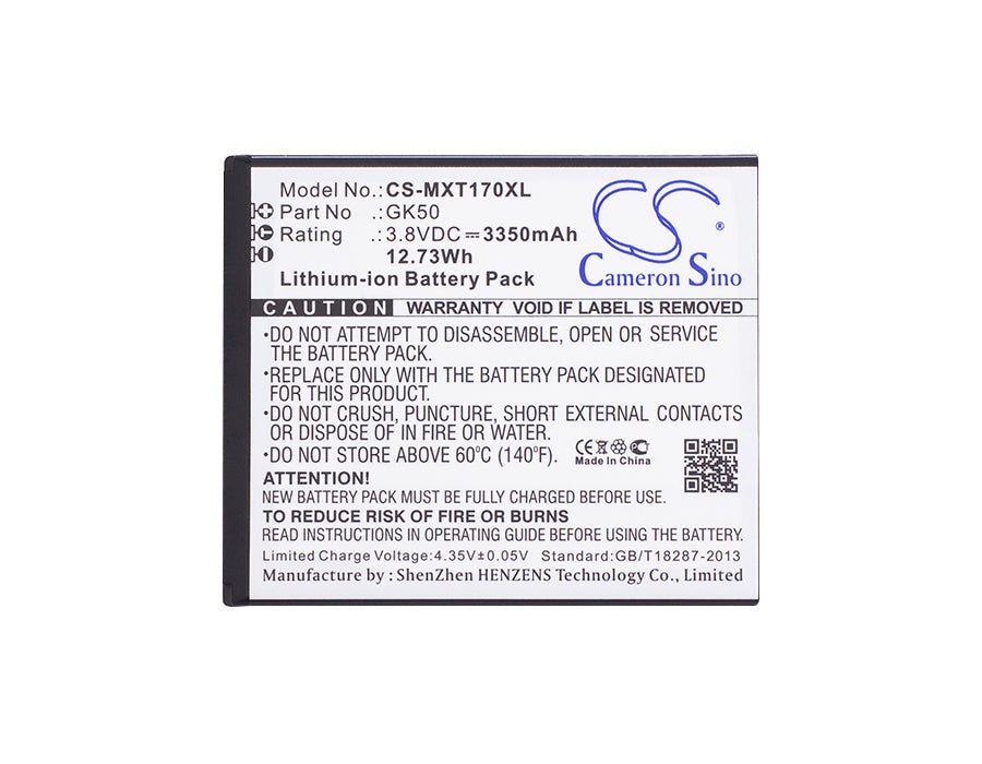Replacement Battery for Motorola  Moto E Power – Mobile, SmartPhone – 3350mAh / 12.73Wh / 3.8V