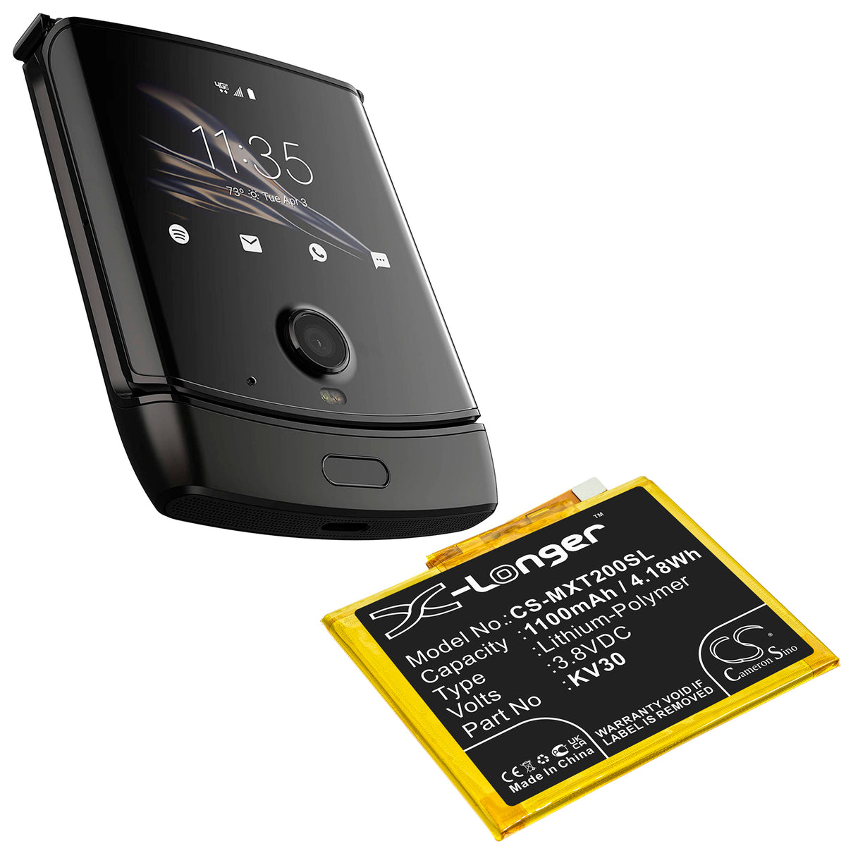 Replacement Battery for Motorola Razr 2019 – Mobile, SmartPhone – 1100mAh / 3.8V