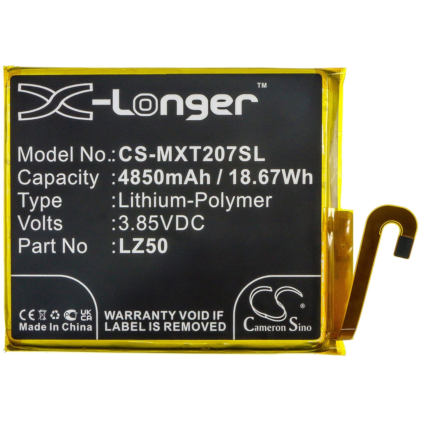 Replacement Battery for Motorola  Moto G 5G Plus – Mobile, SmartPhone – 4850mAh / 18.67Wh / 3.85V