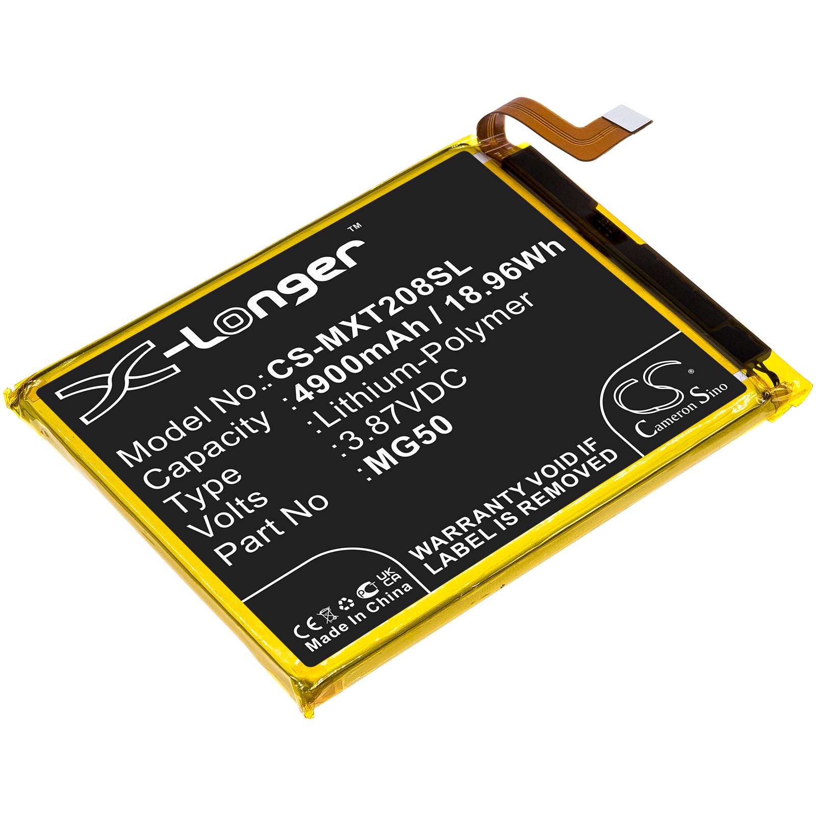 Replacement Battery for Motorola Moto G9 Plus – Mobile, SmartPhone – 4900mAh / 3.87V - image 1