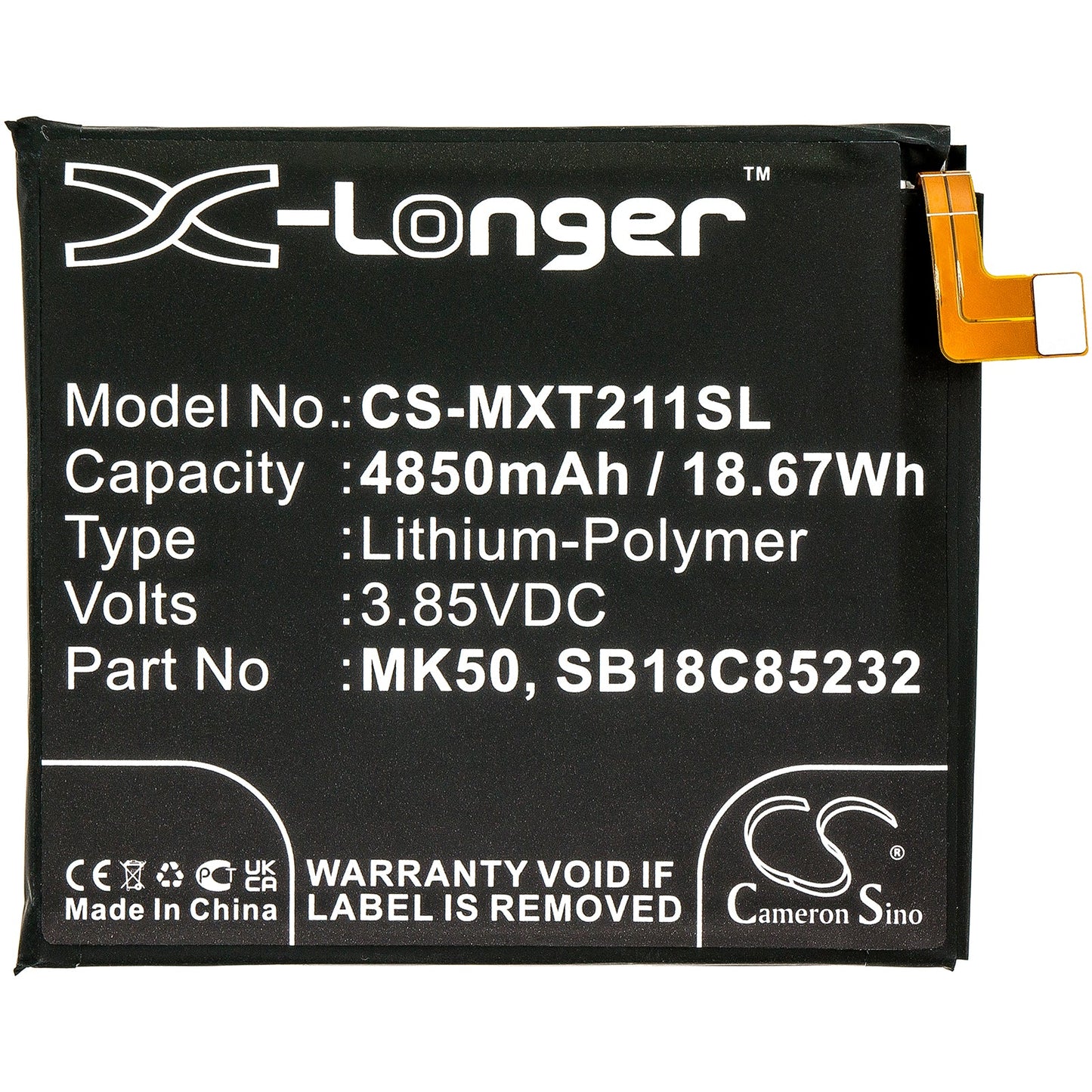 Replacement Battery for Motorola  Moto G 5G – Mobile, SmartPhone – 4850mAh / 18.67Wh / 3.85V