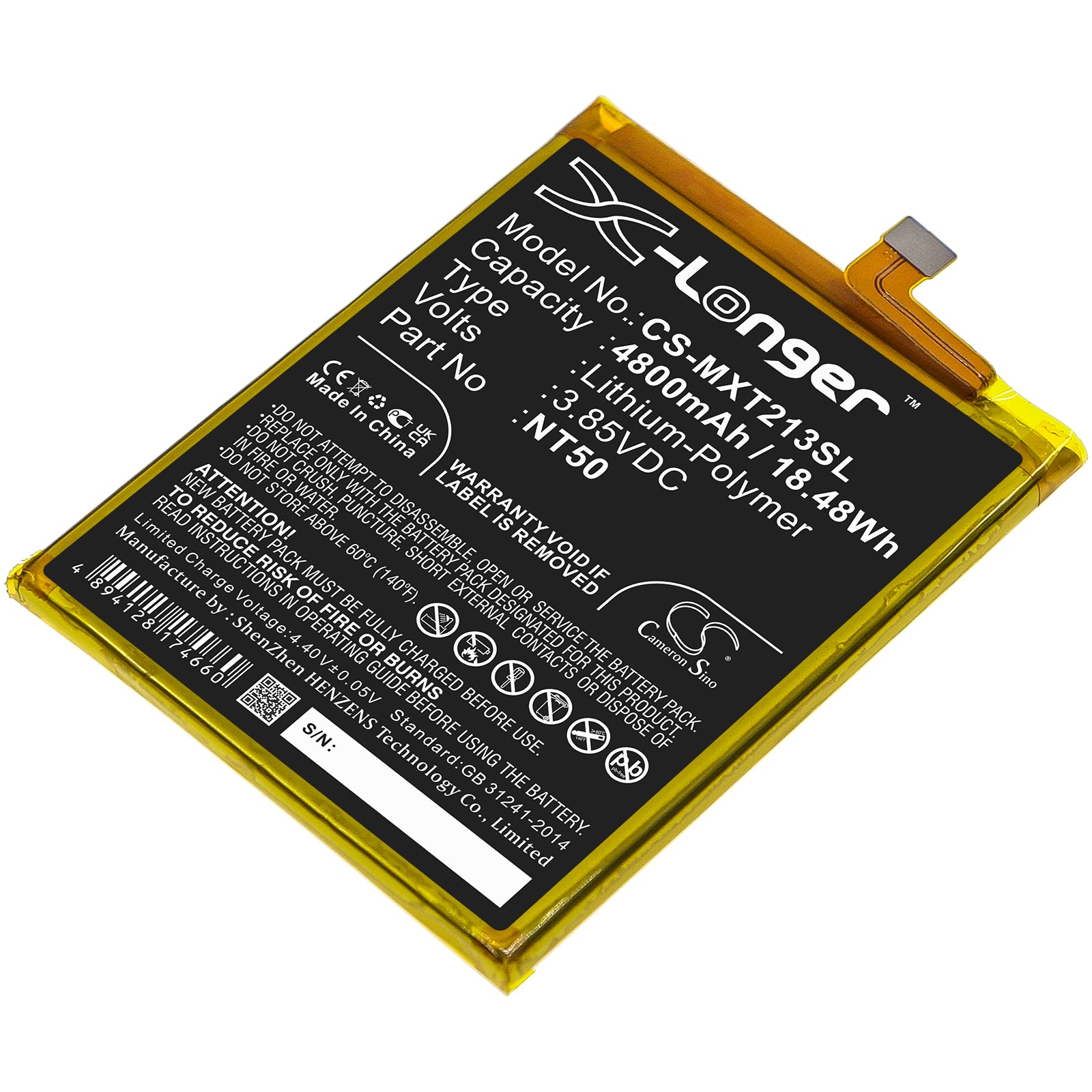 Replacement Battery for Motorola Moto Edge 20 lite – Mobile, SmartPhone – 4800mAh / 3.85V - image 1