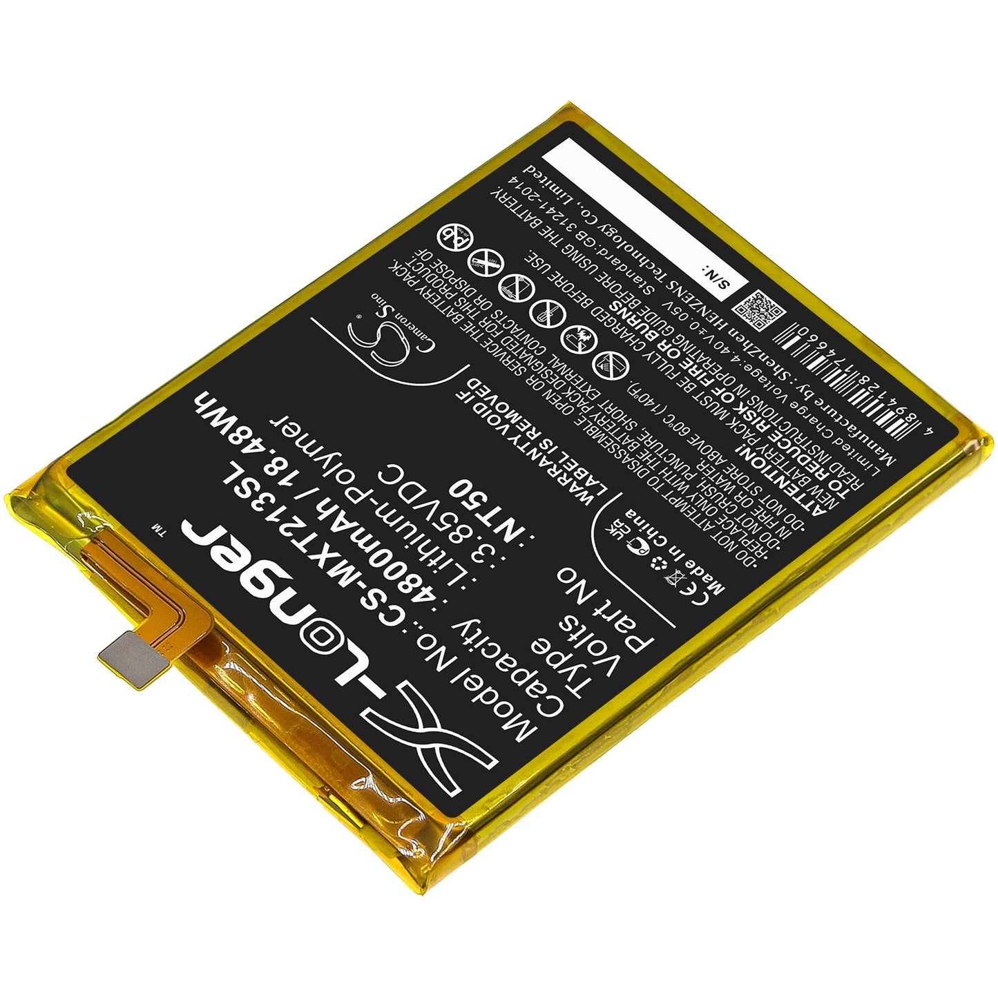 Replacement Battery for Motorola  Moto Edge 20 lite – Mobile, SmartPhone – 4800mAh / 18.48Wh / 3.85V