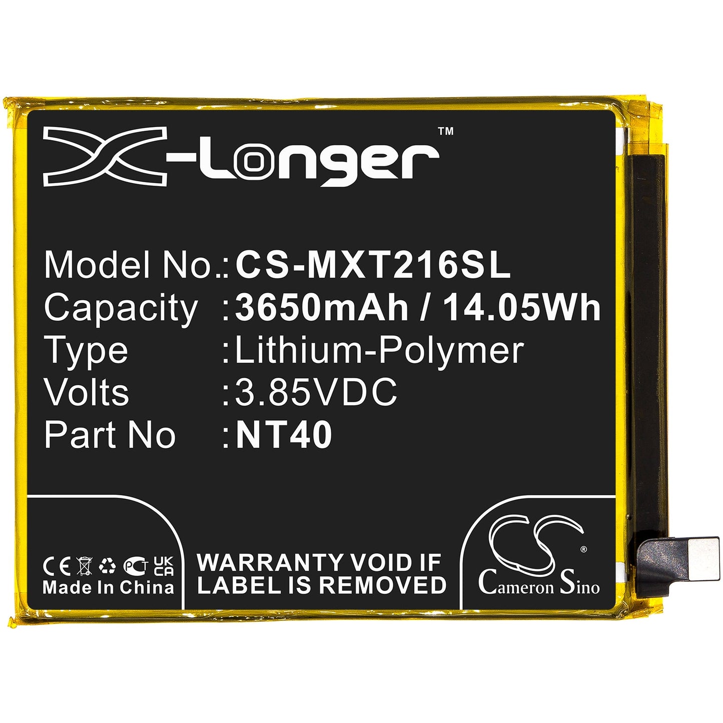 Replacement Battery for Motorola  G Pure 2021 – Mobile, SmartPhone – 3650mAh / 14.05Wh / 3.85V