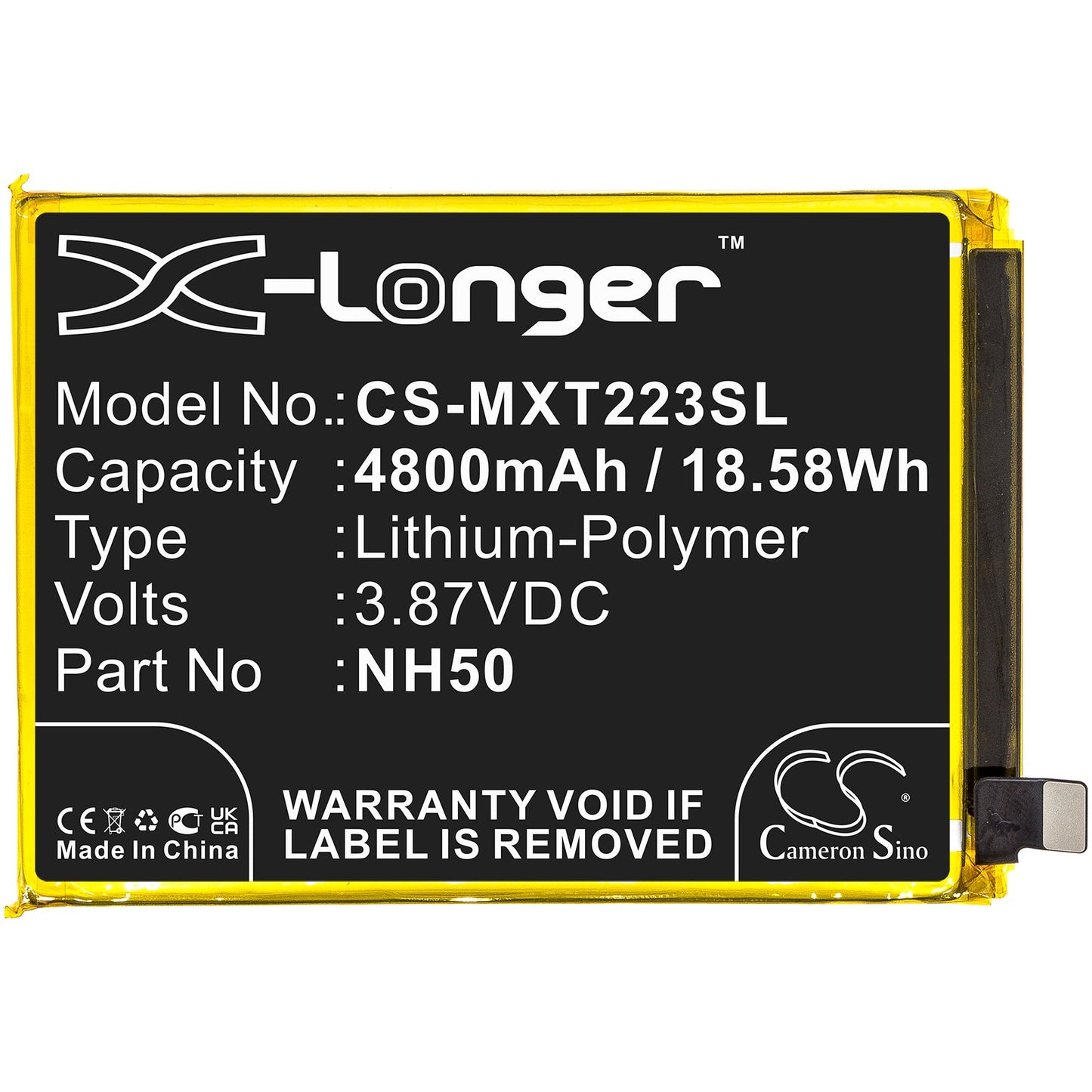 Replacement Battery for Motorola  Moto G22 – Mobile, SmartPhone – 4800mAh / 18.58Wh / 3.87V